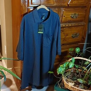 🌸Host Pick🌸💚 NWT Van Heusen Mens Blue 2X Players Golf shirt
